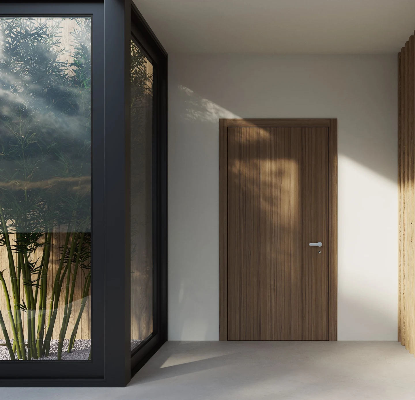 Porta d’ingresso Maxima Mister Shut in legno con vetrata laterale