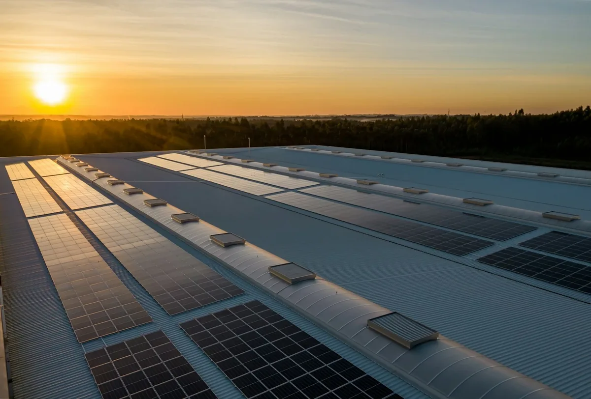 Pannelli fotovoltaici installati su una copertura